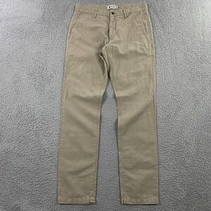 NN07 Karl Pants Mens‎ 30x32 Khaki Beige Chino Trousers Cotton Linen Blend Casual